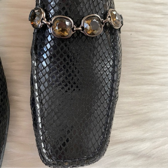 Stuart Weitzman Croc Jeweled Loafers - Picture 5 of 15